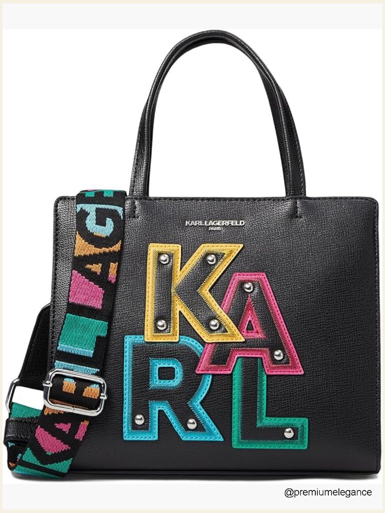 Structured Logo Satchel Handbag Structured Everyday Shoulder Bag